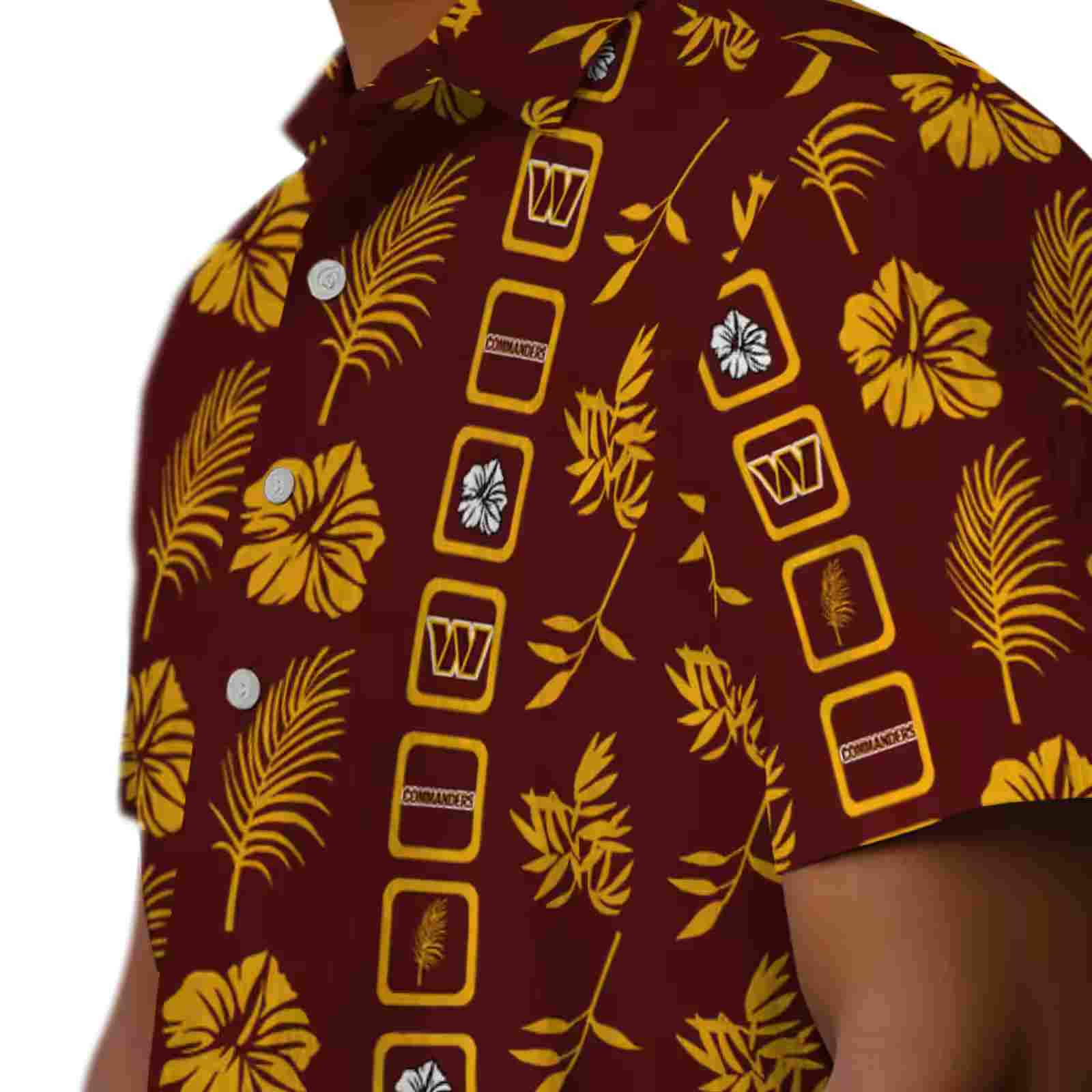 washington commanders framed floral burgundy hawaiian shirt trendy