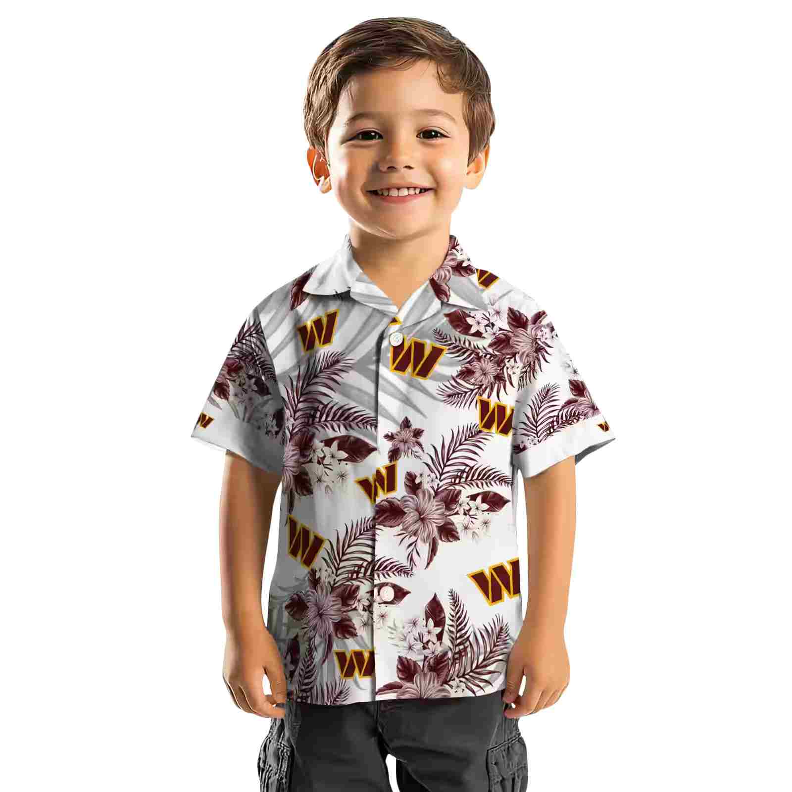 washington commanders hibiscus palm leaves burgundy white hawaiian shirt top rated