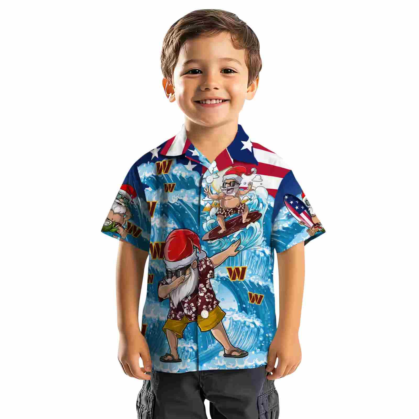 washington commanders surfing santa blue hawaiian shirt top rated