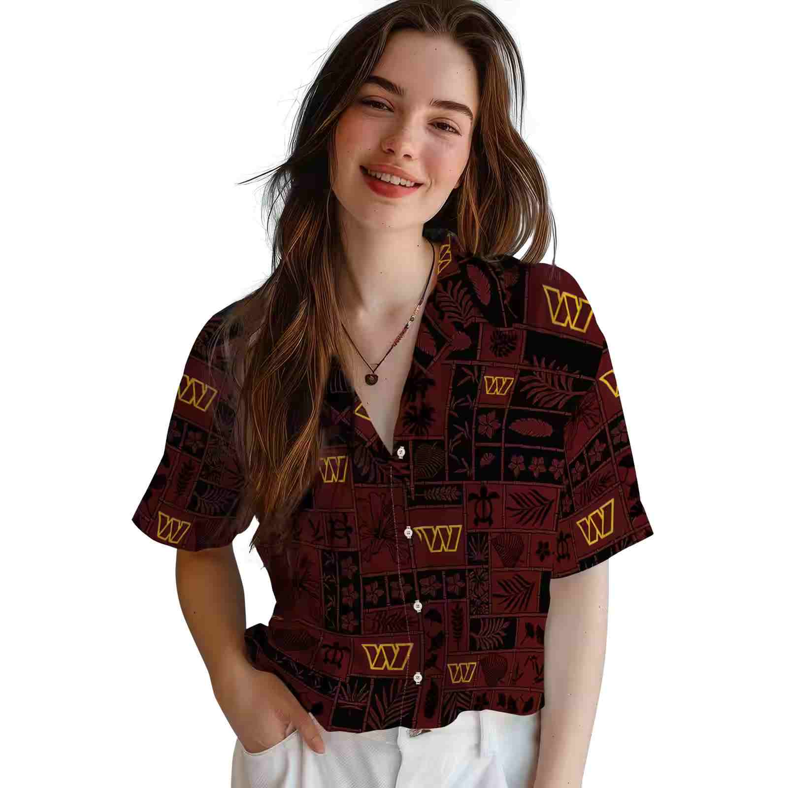 washington commanders tropical patchwork burgundy black hawaiian shirt latest model