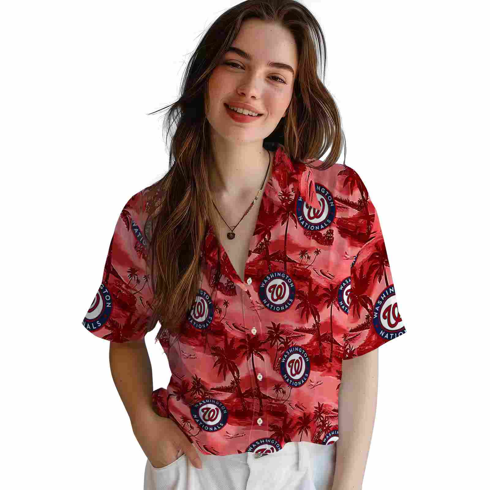 washington nationals coastal palms red hawaiian shirt latest model