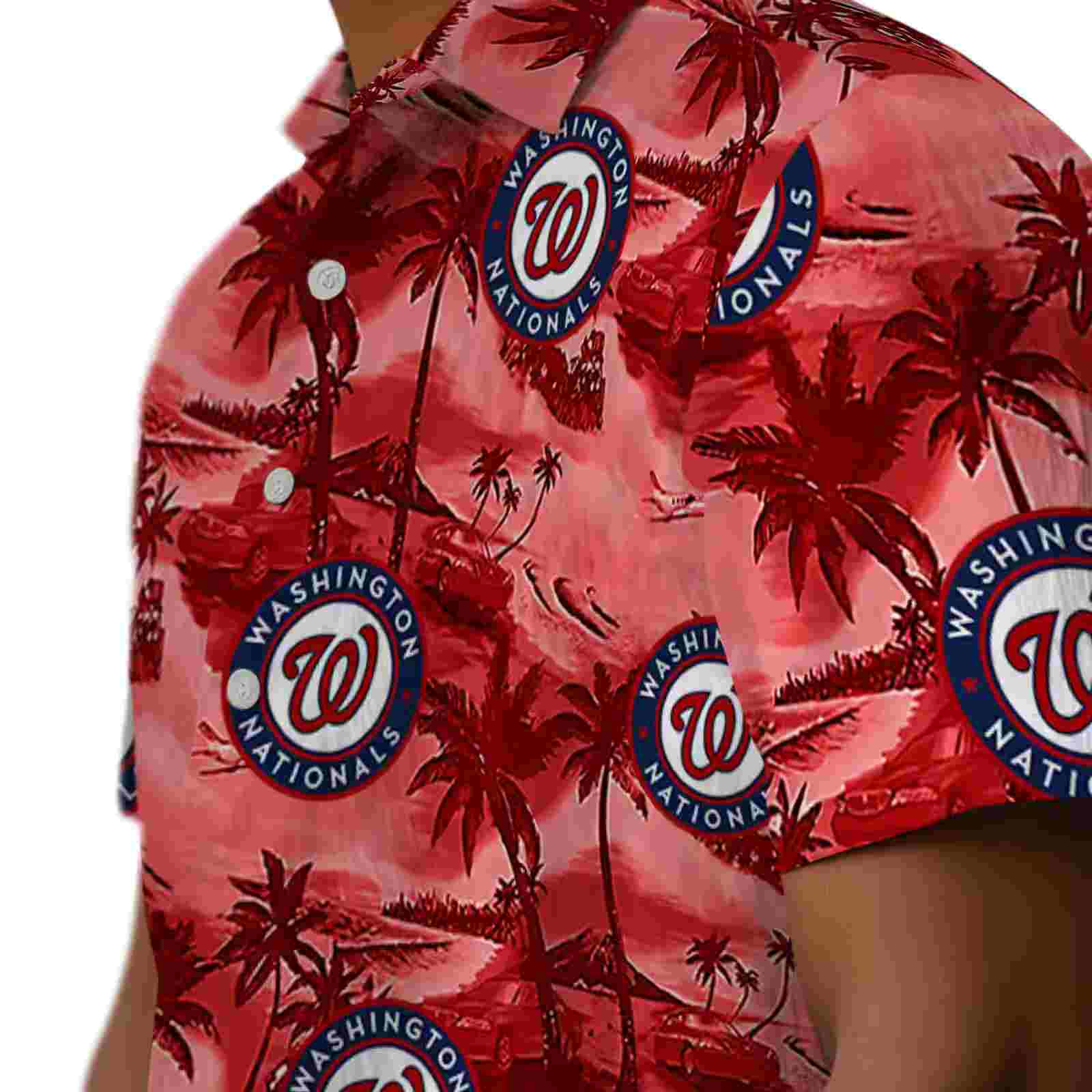 washington nationals coastal palms red hawaiian shirt trendy