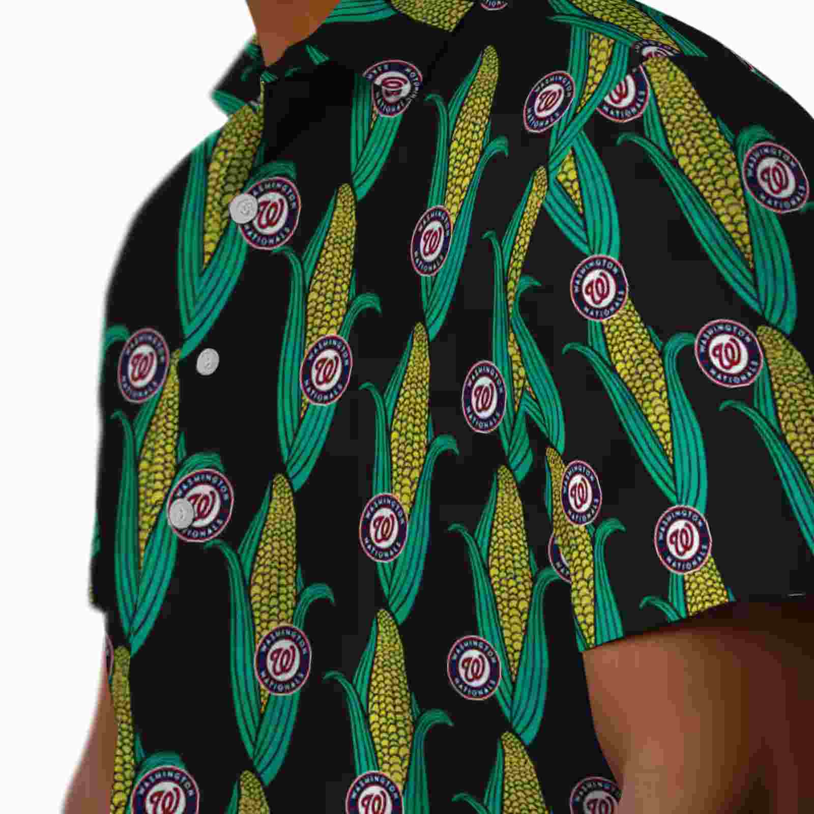 washington nationals corn motifs black green hawaiian shirt trendy