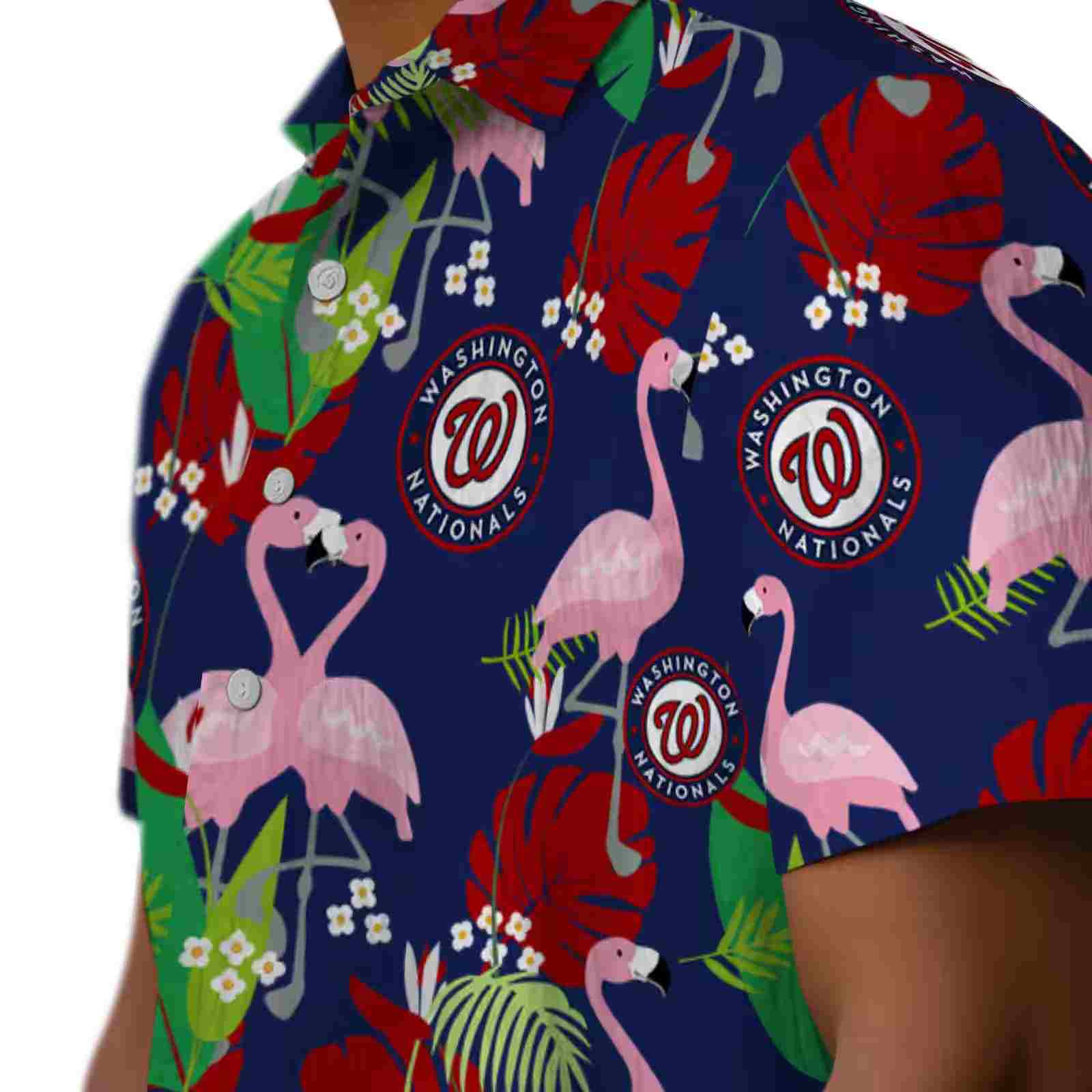 washington nationals flamingo foliage red green hawaiian shirt trendy