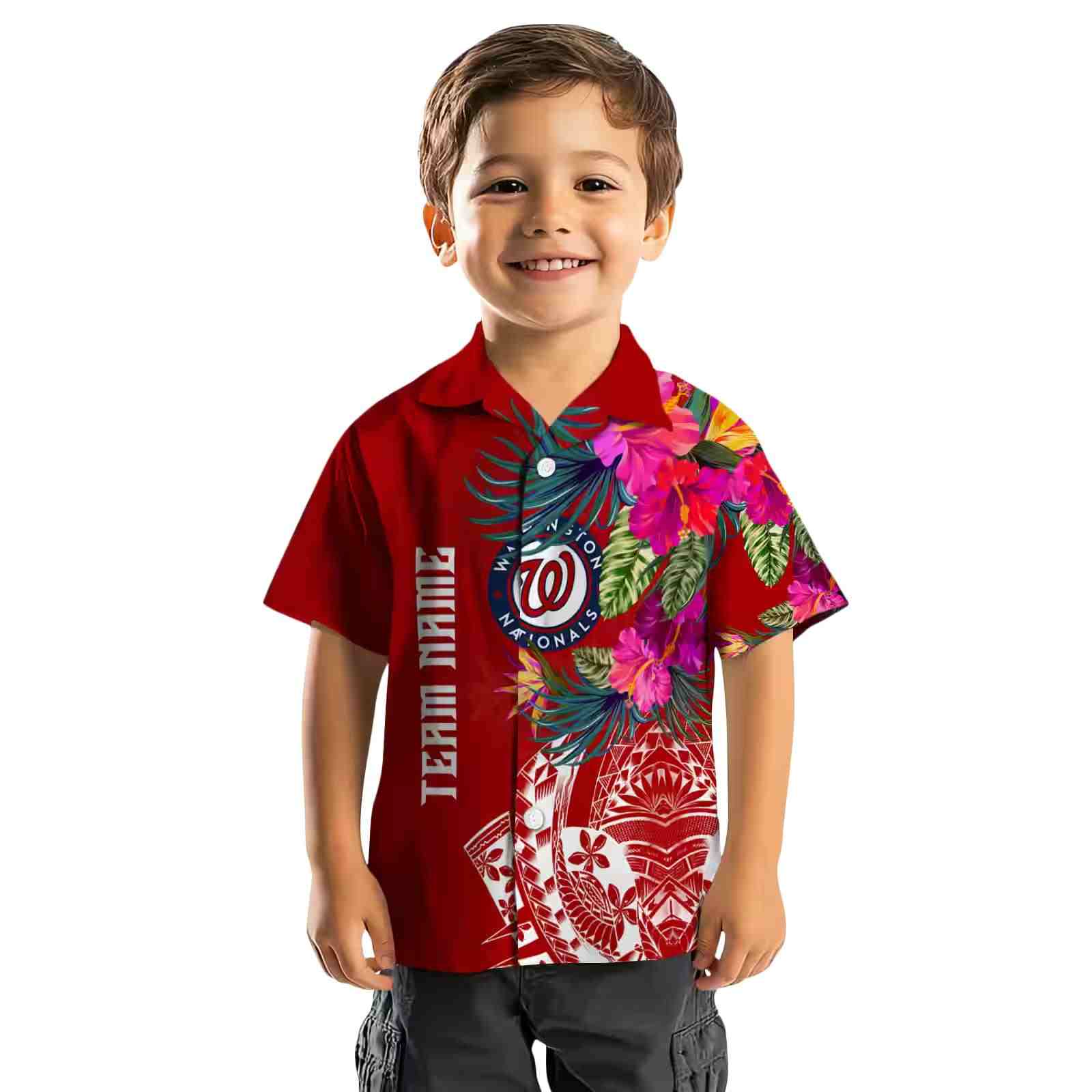 washington nationals floral polynesian red hawaiian shirt top rated