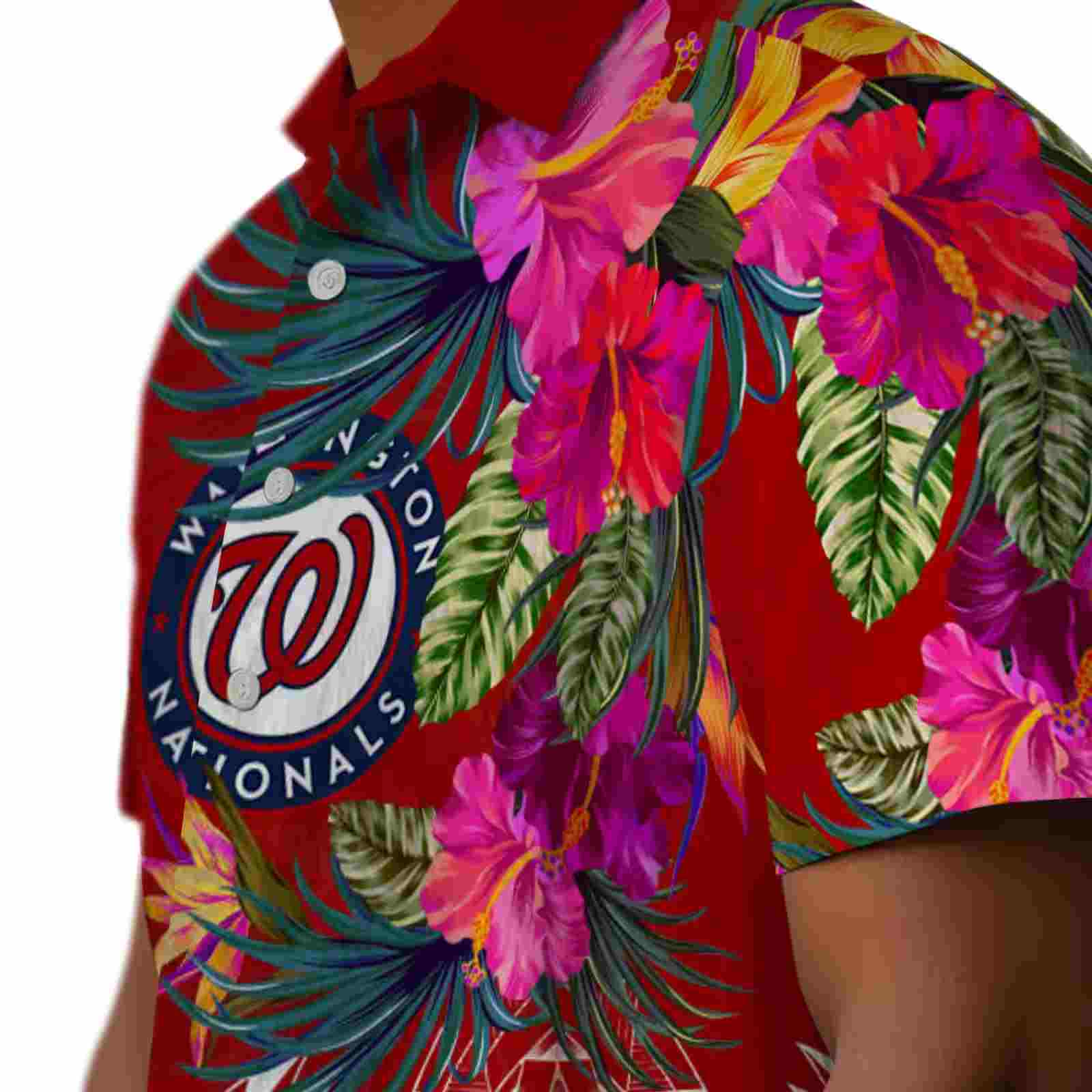 washington nationals floral polynesian red hawaiian shirt trendy