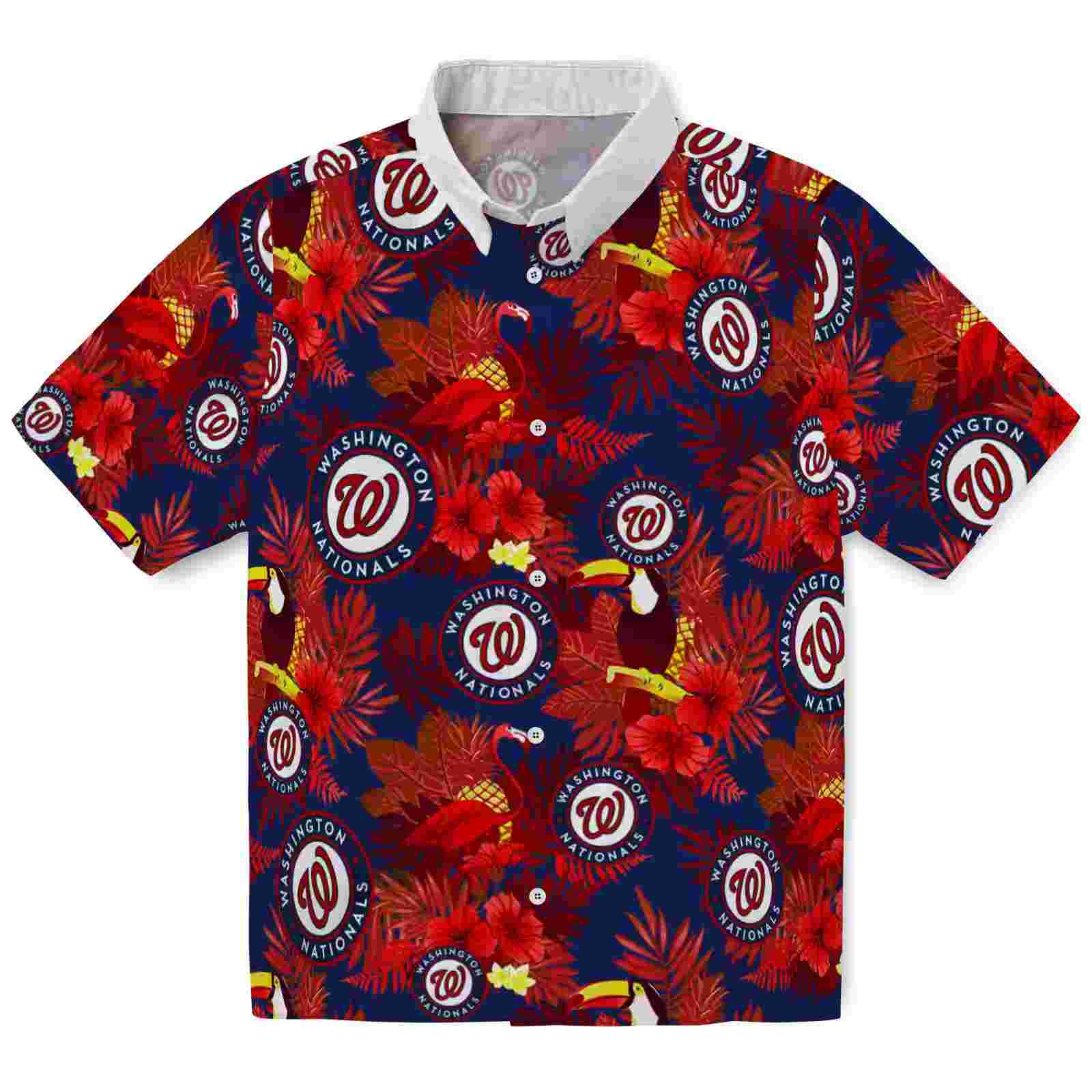 washington nationals floral toucan red hawaiian shirt best selling