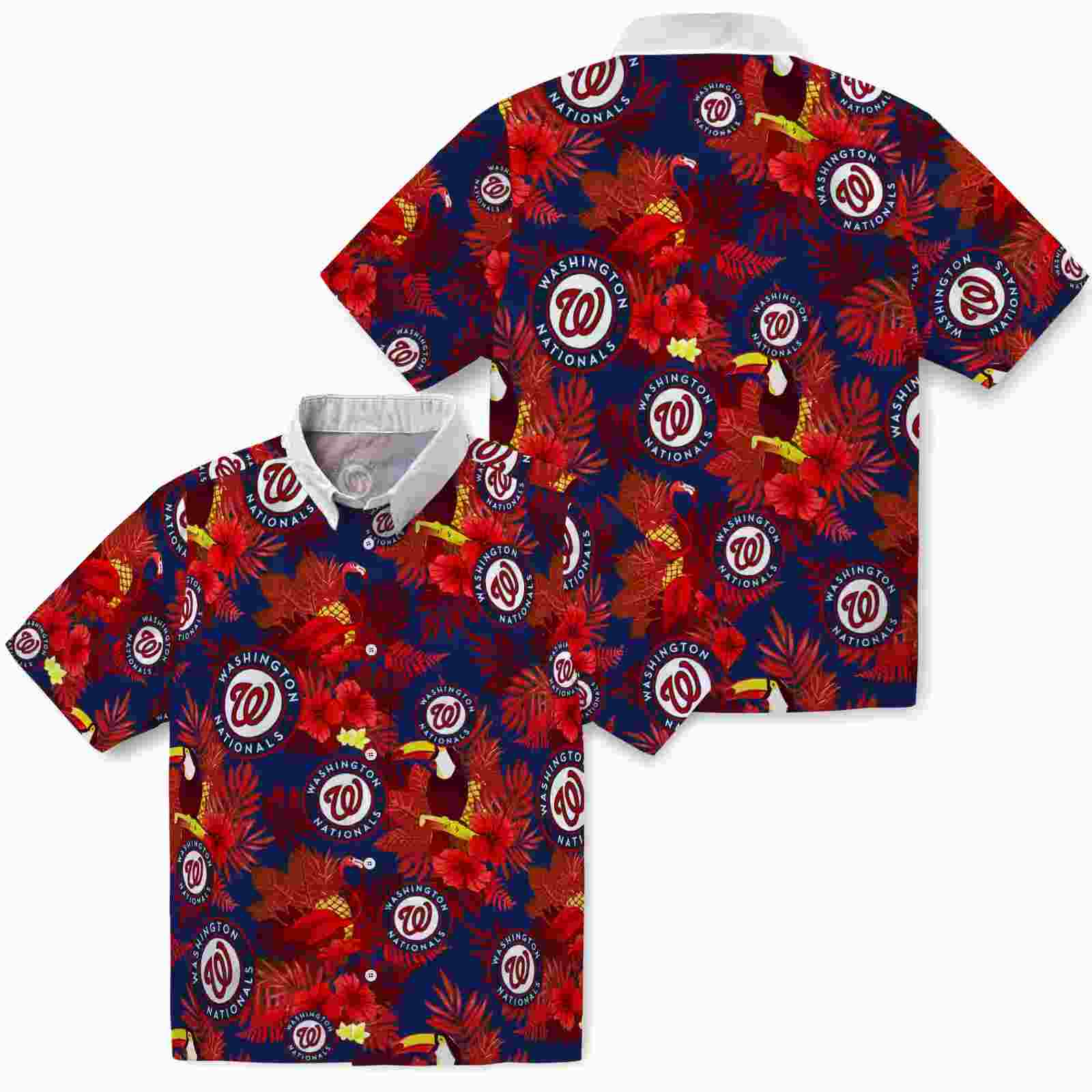 washington nationals floral toucan red hawaiian shirt high quality