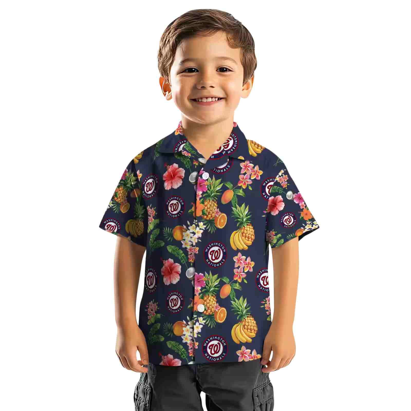 washington nationals hibiscus and fruit navy blue hawaiian shirt top rated