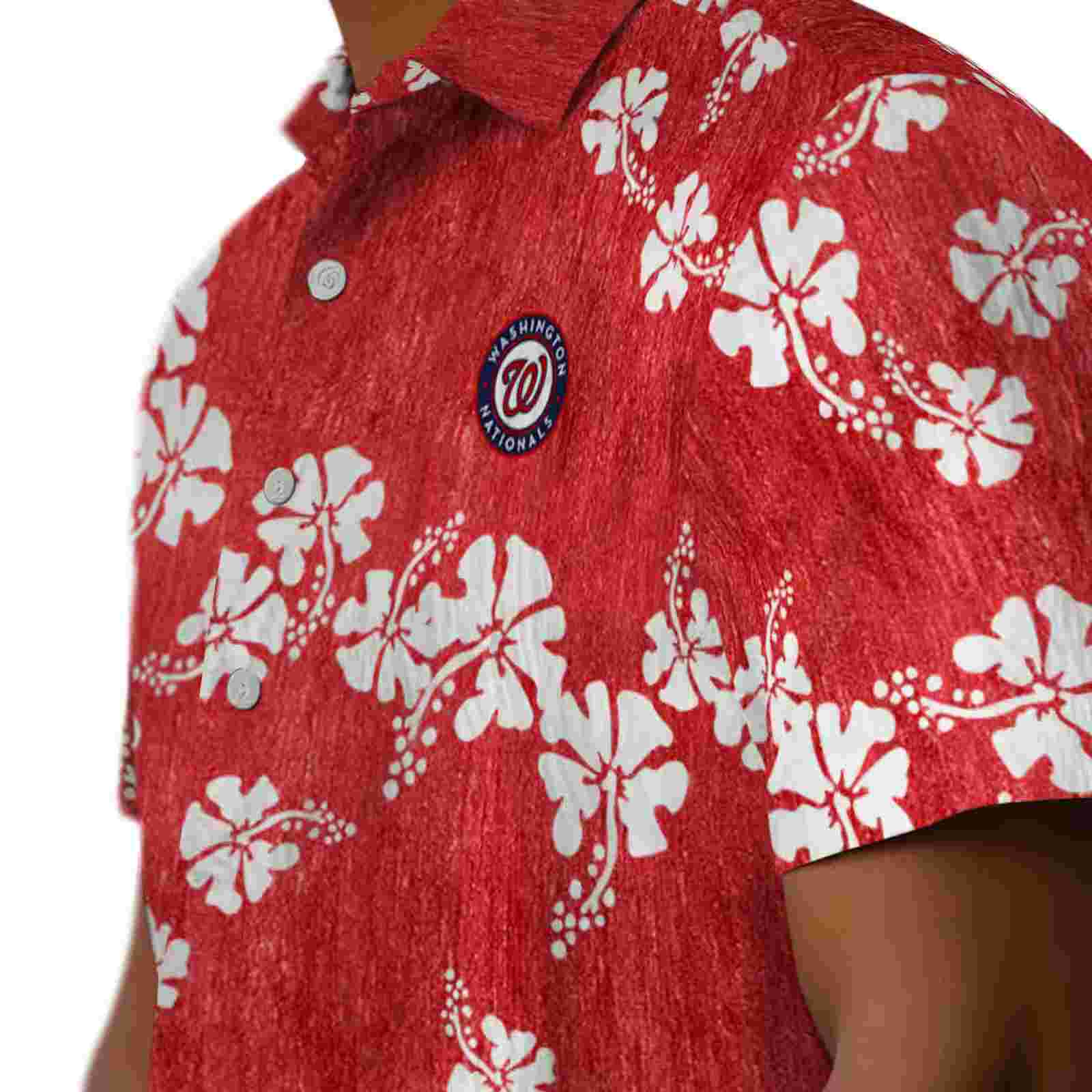 washington nationals hibiscus clusters red hawaiian shirt trendy