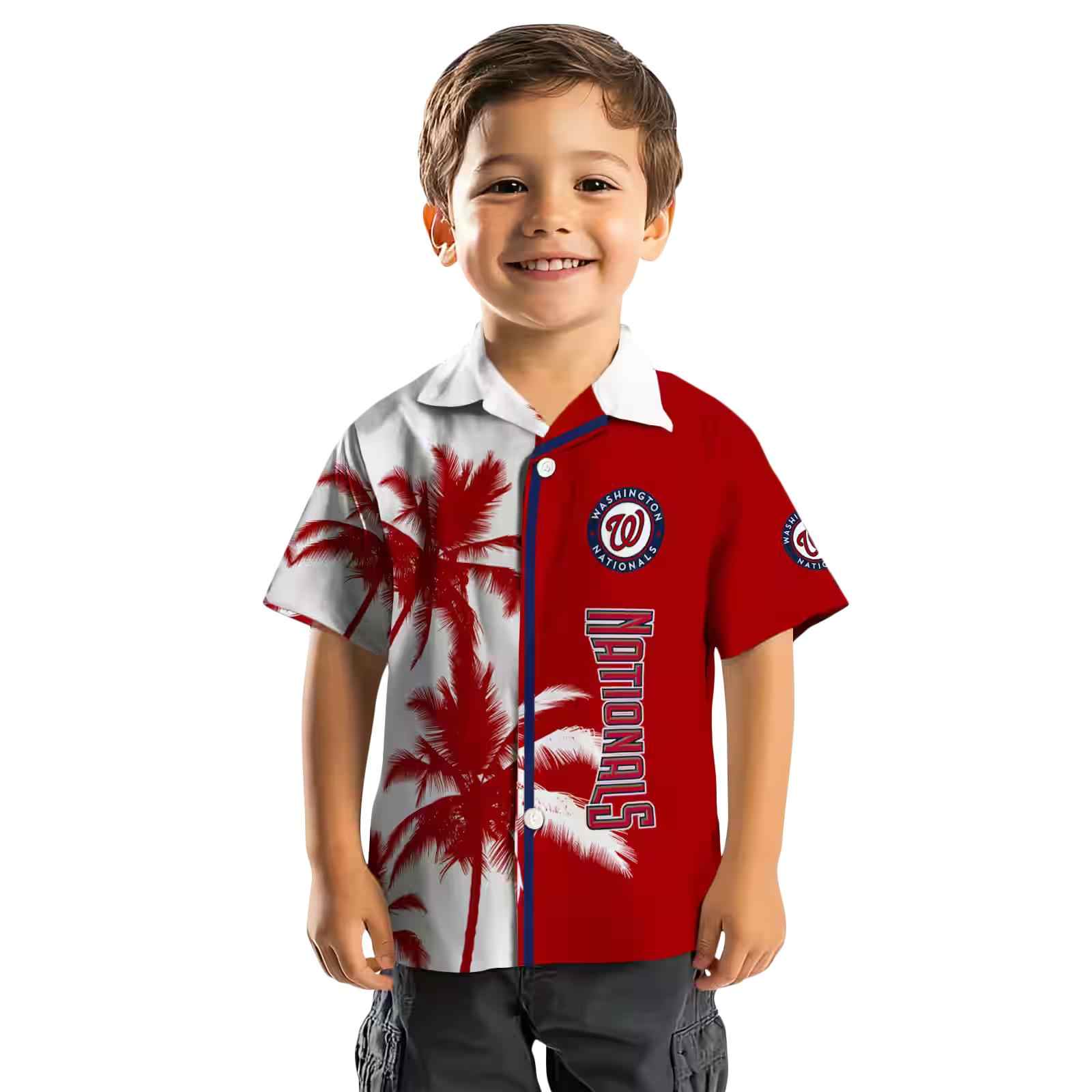 washington nationals palm trees red white hawaiian shirt top rated