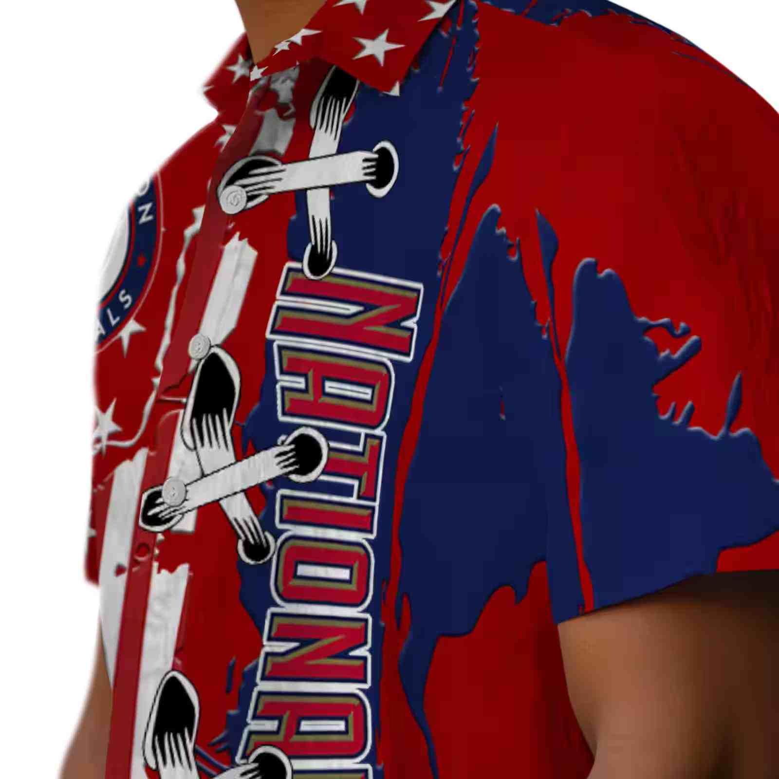 washington nationals stitched flag red hawaiian shirt trendy