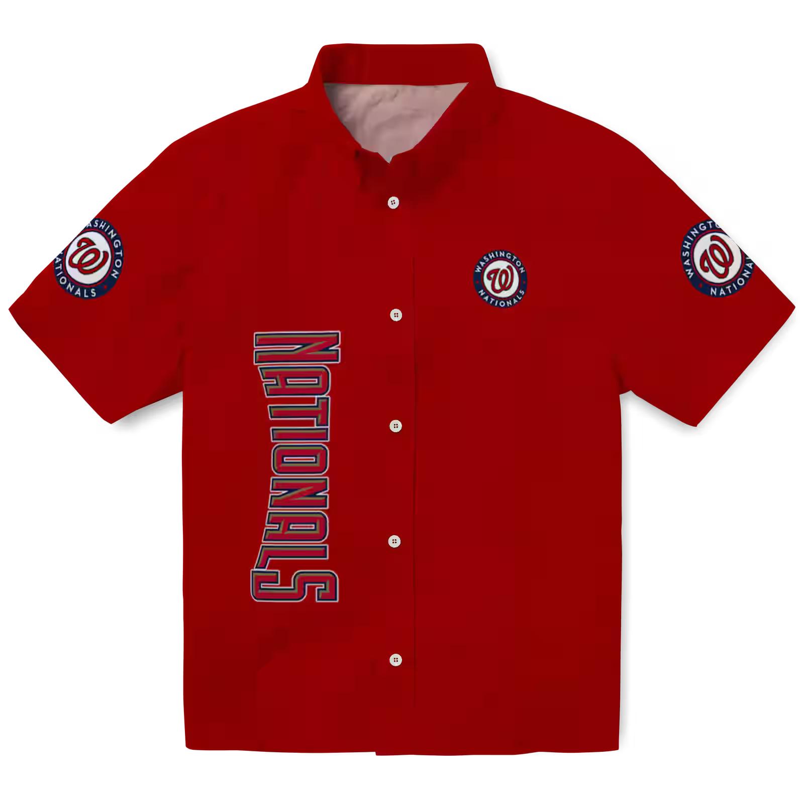 Washington Nationals Stuart Minion Red Hawaiian Shirt