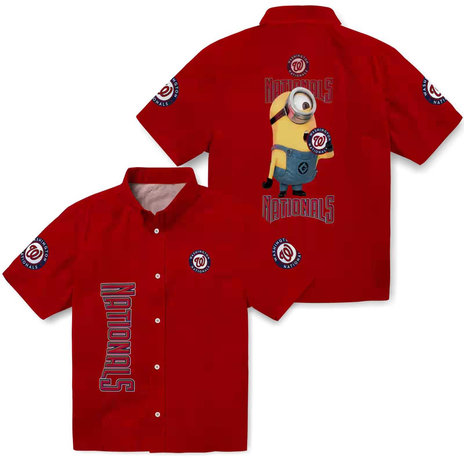 washington nationals stuart minion red hawaiian shirt high quality