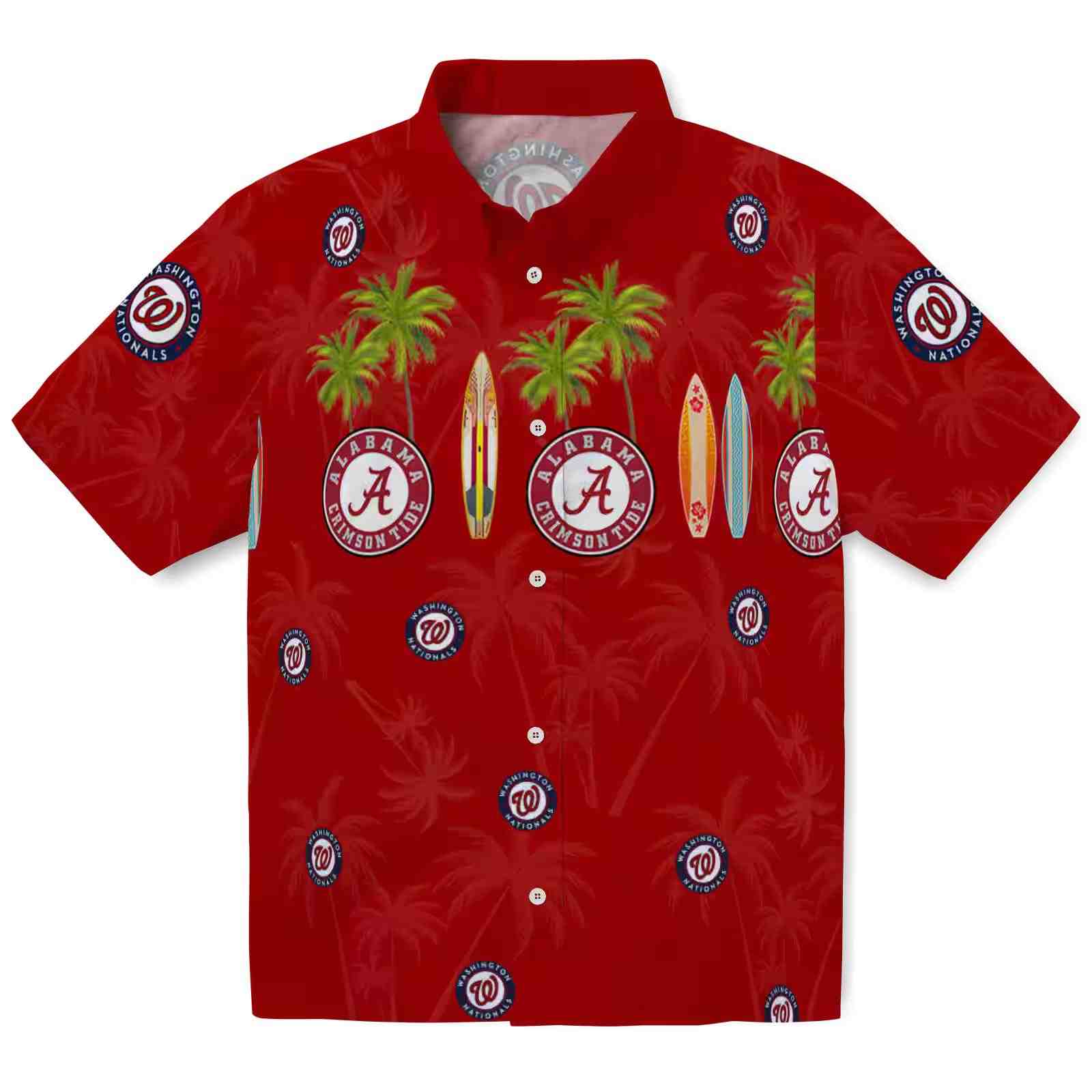 washington nationals surfboard palm red hawaiian shirt best selling