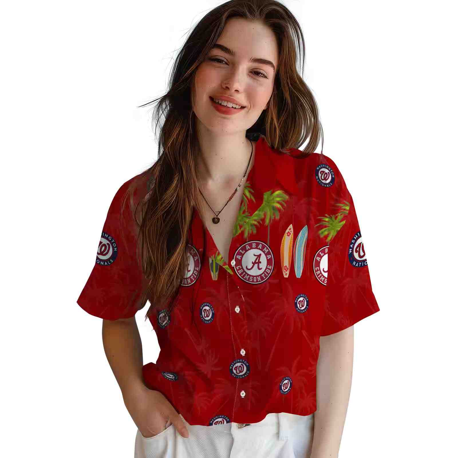 washington nationals surfboard palm red hawaiian shirt latest model