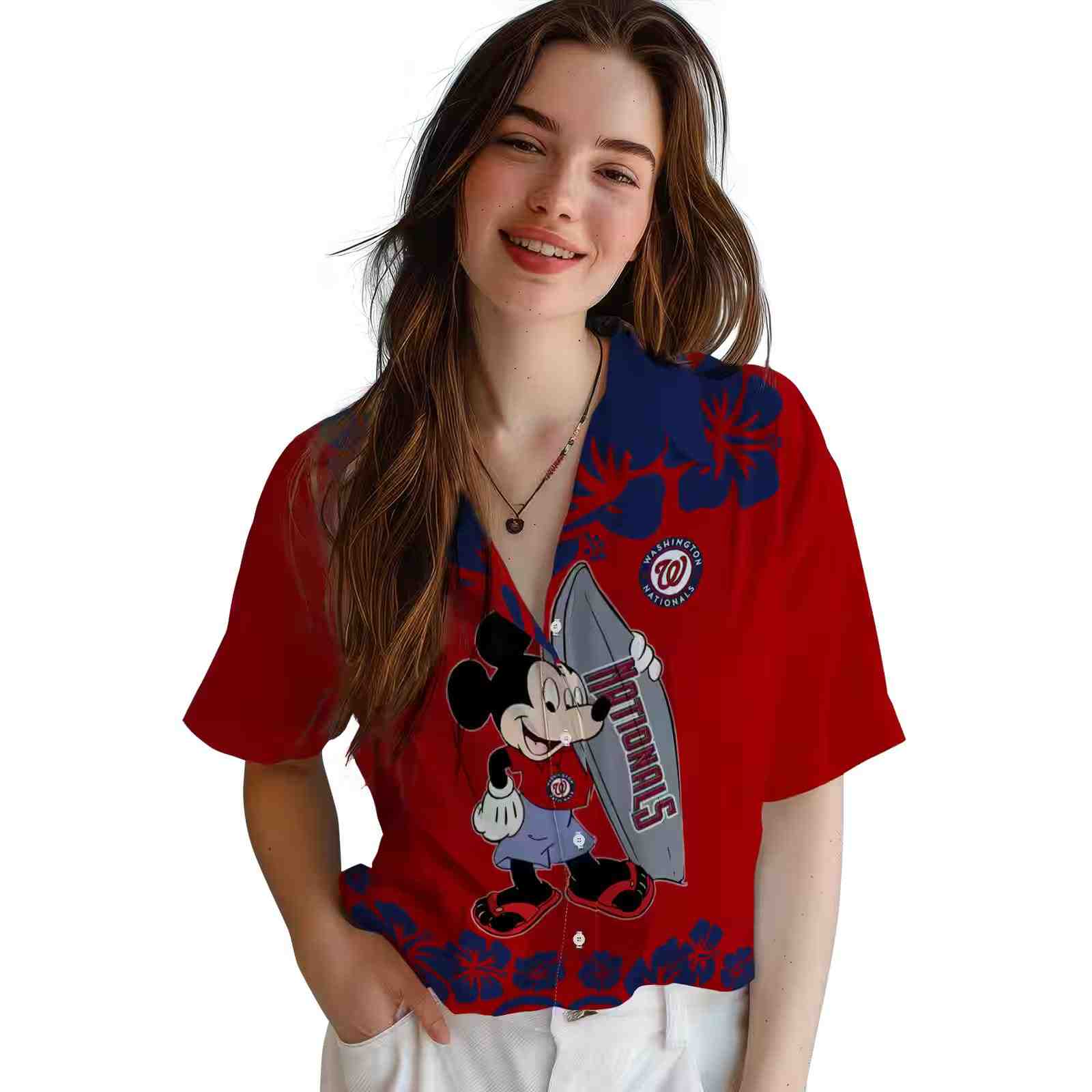 washington nationals surfing mickey red hawaiian shirt latest model