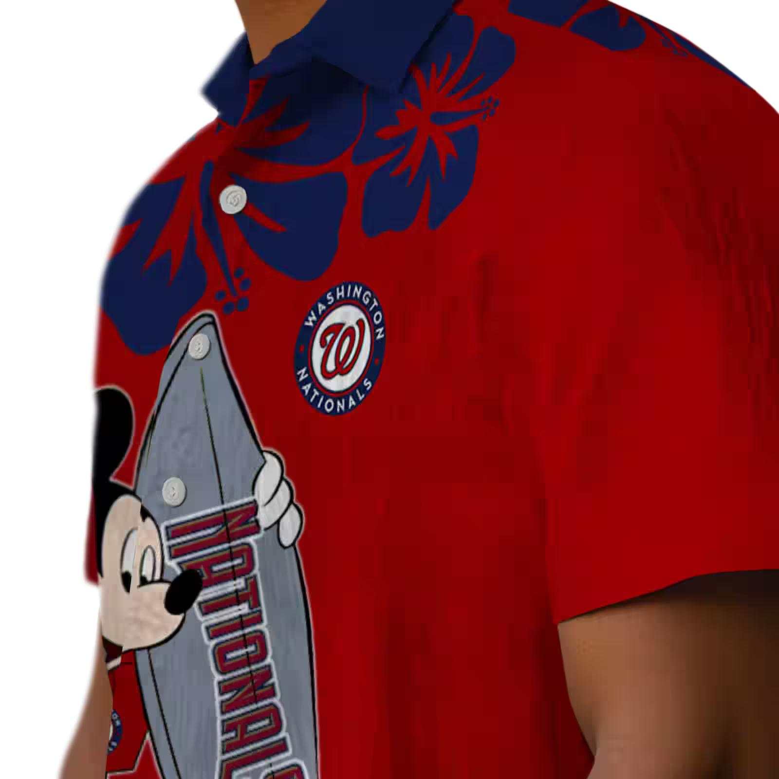 washington nationals surfing mickey red hawaiian shirt trendy