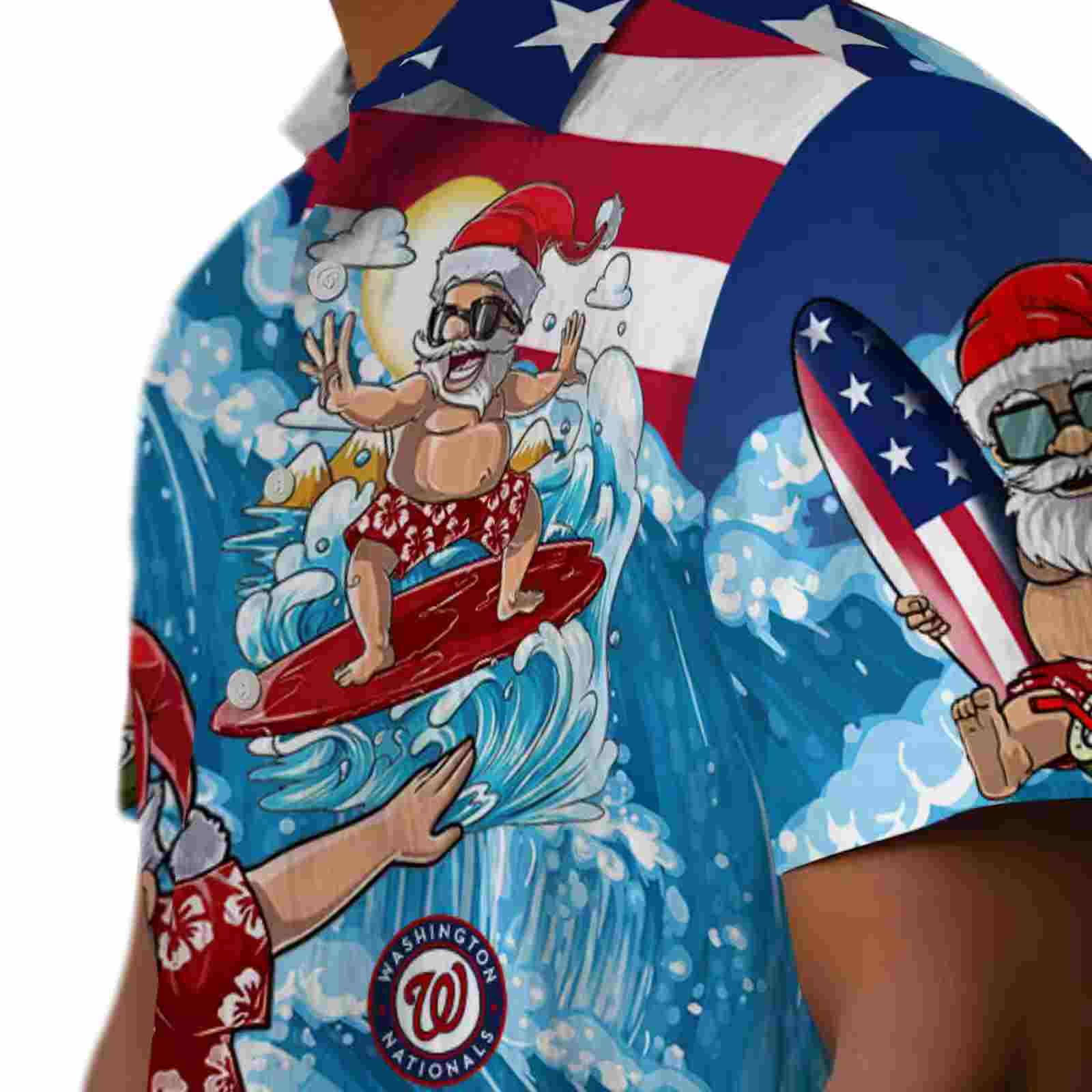 washington nationals surfing santa blue hawaiian shirt trendy