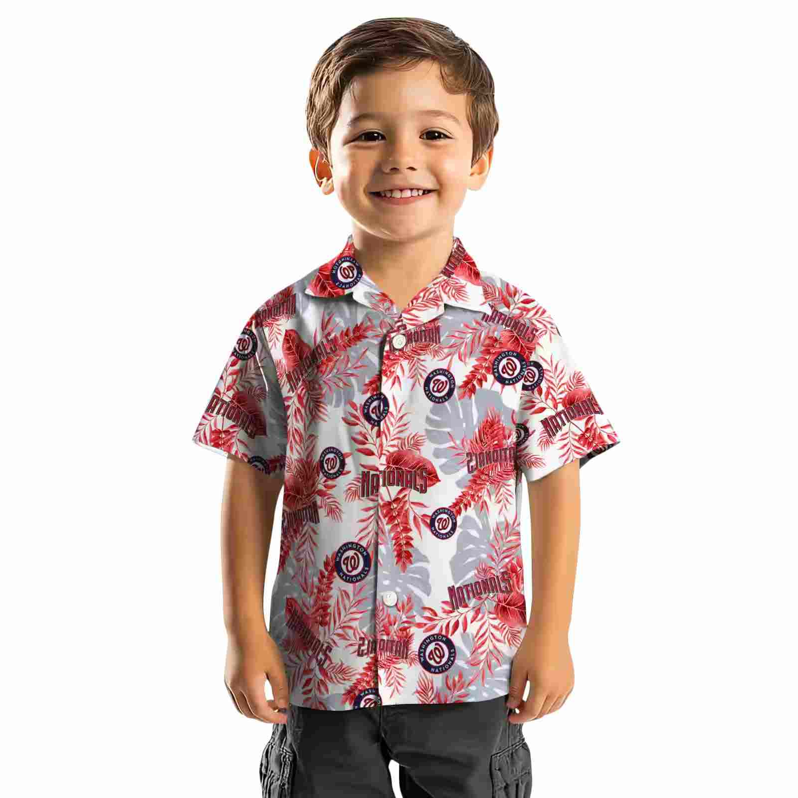 washington nationals tropical leaves red white hawaiian shirt top rated