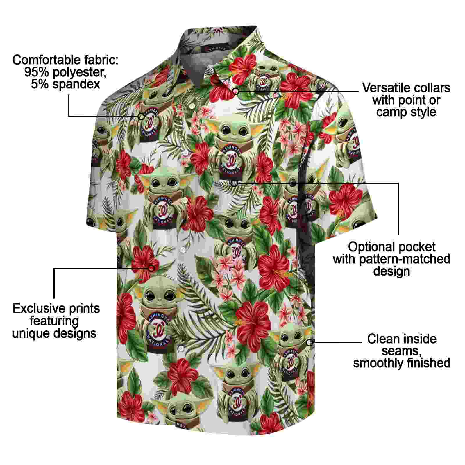 washington nationals tropical yoda green hawaiian shirt new arrival