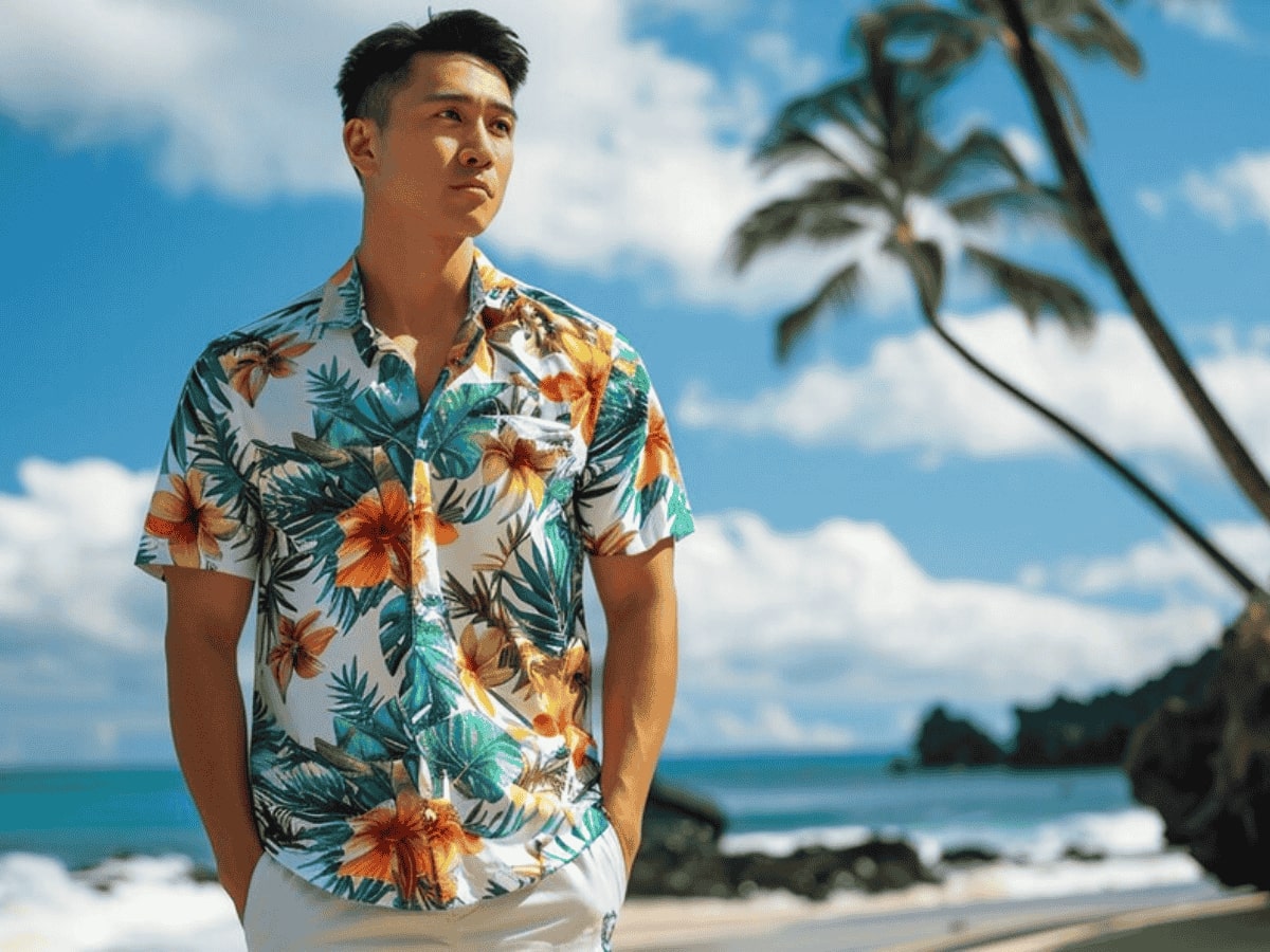 The beach is the most perfect occasion to wear a Hawaiian shirt