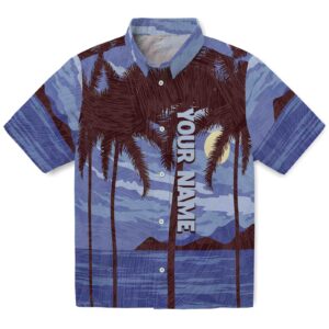 Custom Name Moonlit Palm Hawaiian Shirt