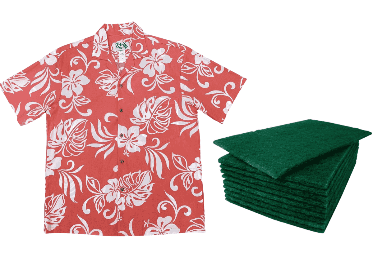 How do I make new cotton Hawaiian shirts soft with scouring pads or sandpaper